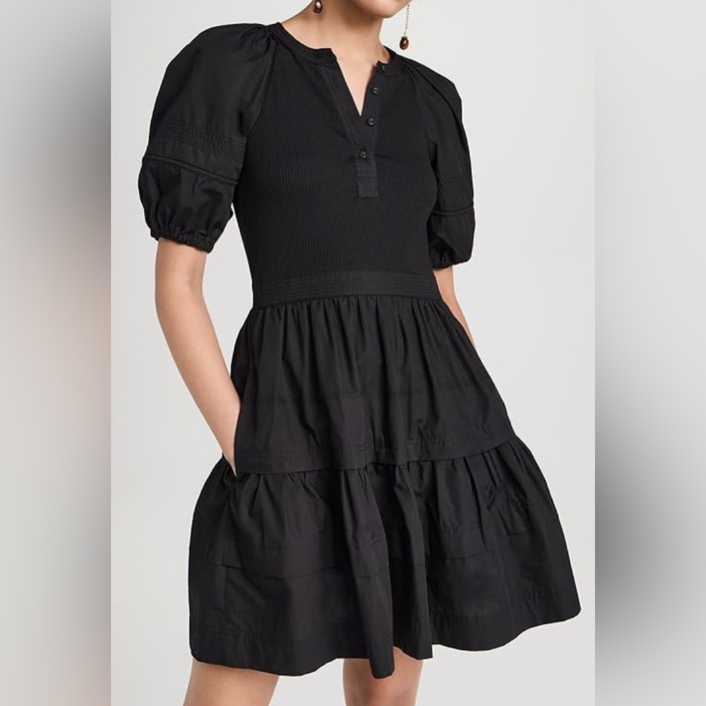 Ulla Johnson “Amelia” Balloon Sleeve Mini Dress in Black‎ - 8